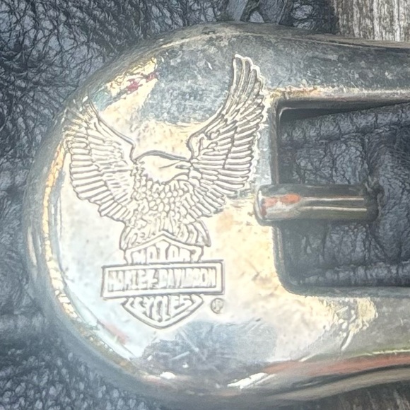 Vintage 90’s Harley-Davidson Black Leather Motorcycle Chaps 34/36x31 - Picture 4 of 13